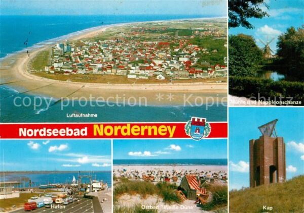 Norderney Nordseebad Fliegeraufnahme Strand Kap Hafen Weiße