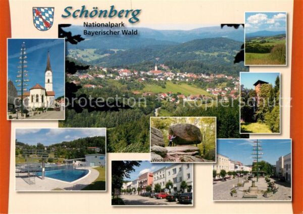 Schoenberg Freyung-Grafenau Kirche Marktplatz Freibad Ortsansicht P