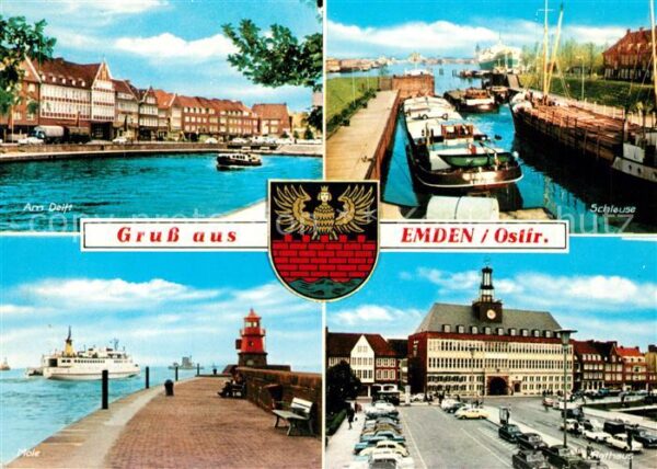 Emden Ostfriesland Schleuse Leuchtturm Rathaus