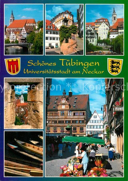 Tuebingen Bootshafen Rathaus Stadtansichten