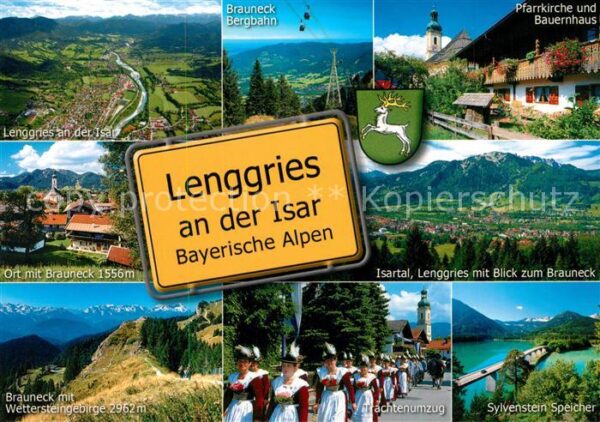 Lenggries Fliegeraufnahme Brauneck Bergbahn Pfarr