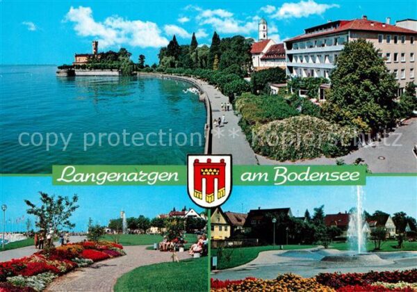 Langenargen Bodensee Kirche Springbrunnen Parkanlage