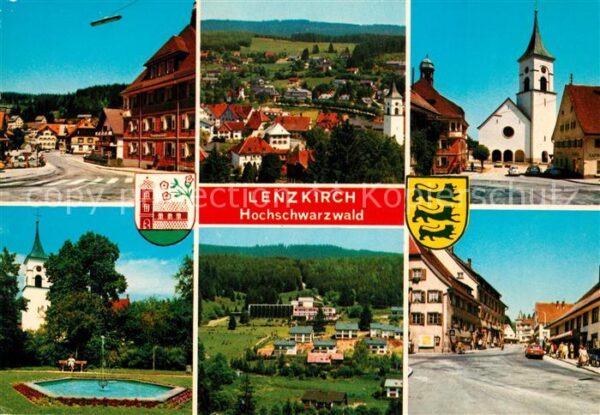 Lenzkirch Kirche Panoramen Teich Stadtansichten