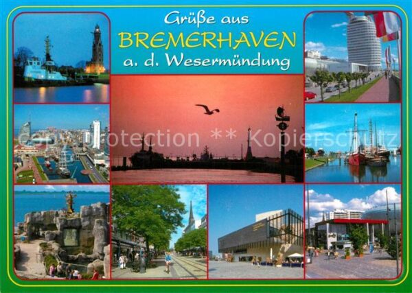 Bremerhaven Weserpartien Hafen Bahnhof Halle Fussgä