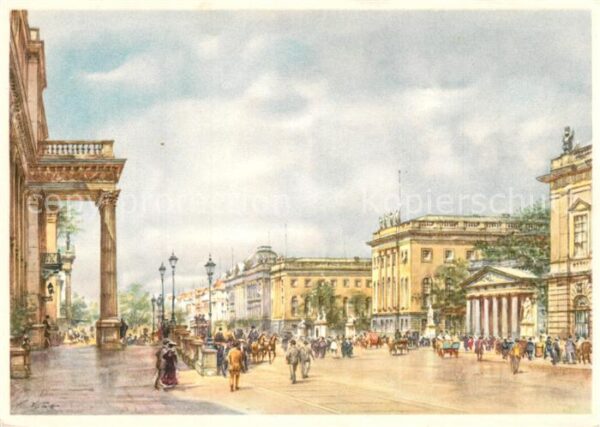 Berlin Unter den Linden Universität Aquarell