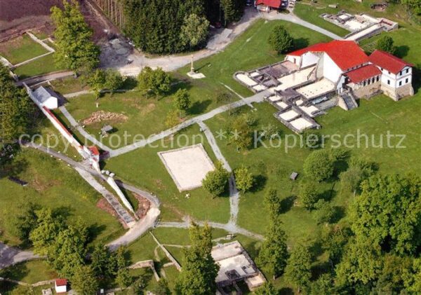 Stein Hechingen Römisches Freilichtmuseum Fliegeraufnah