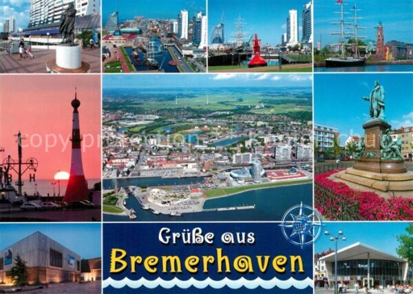 Bremerhaven Teilansichten Leuchtturm Fliegeraufnahm
