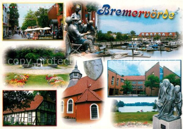 Bremervoerde Fussgängerzone Plastiken Yachthafen Par