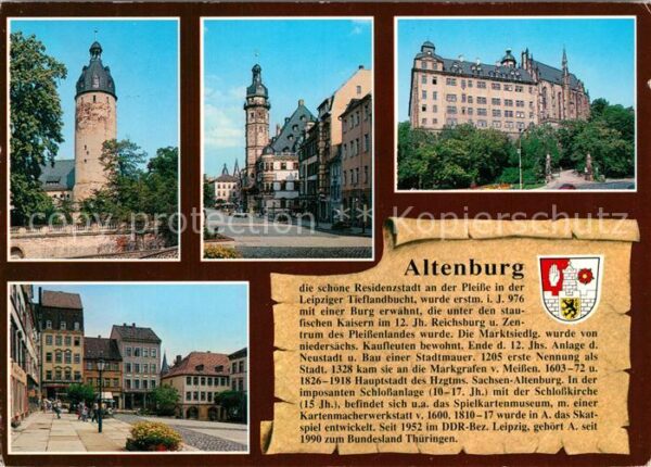 Altenburg Thueringen Hausmannsturm Rathaus mit Markt Schloss