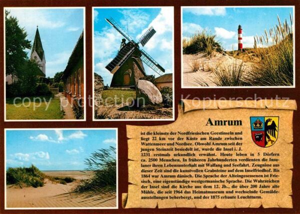 Amrum Kirche Windmühle Leuchtturm Dünen