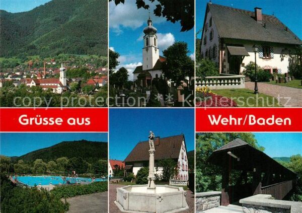 Wehr Baden Kirche Rathaus Schwimmbad Brunnen Gedec