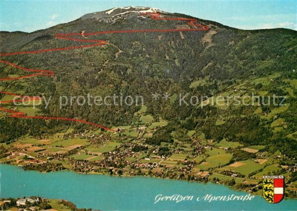 Bodensdorf Ossiacher See mit Gerlitzen Alpenstrasse Fliegeraufna