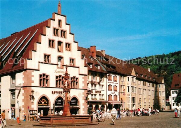Freiburg Breisgau Münsterplatz Kornhaus mit Fischbrunnen