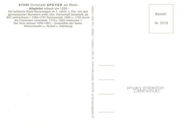 Speyer Rhein Altpörtel Stadttor – Bild 2