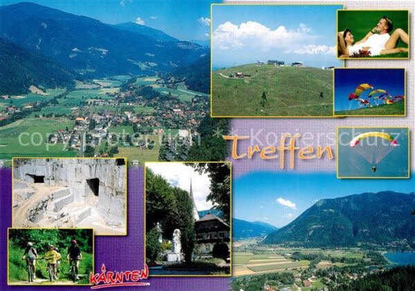 Treffen Ossiacher See Kaernten Fliegeraufnahme Gleitschirmfliegen Stei