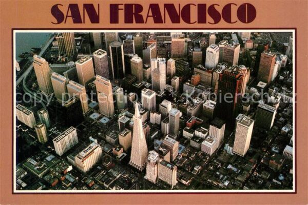 San Francisco California Aerial view shows the financial center