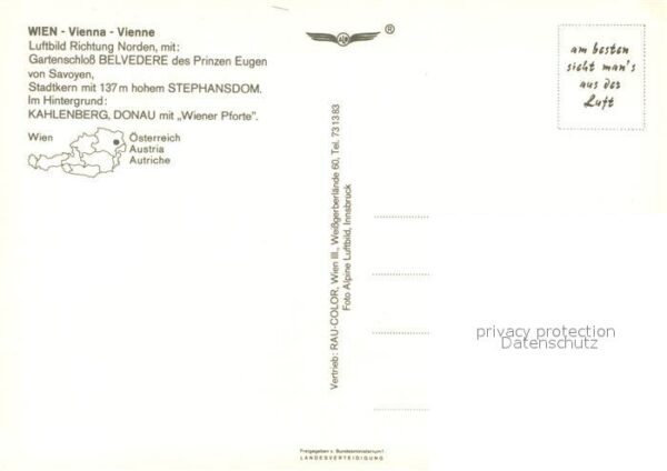 Wien Fliegeraufnahme mit Donau Stephansdom S – Bild 2