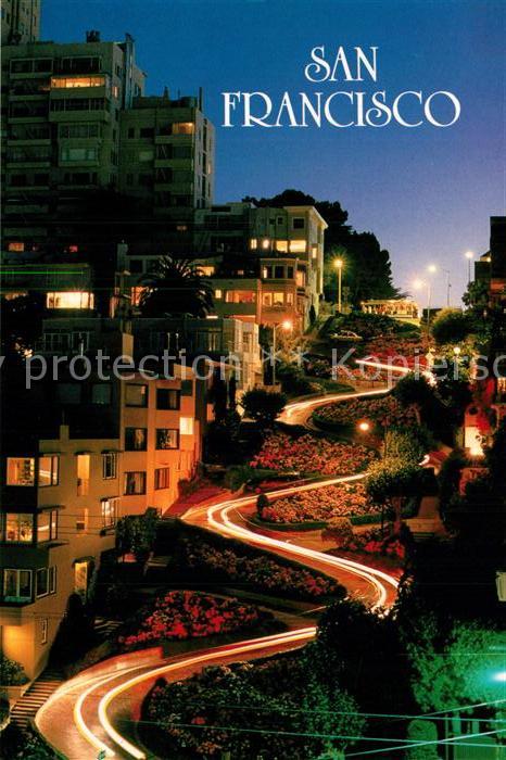 San Francisco California Lombard Street at night