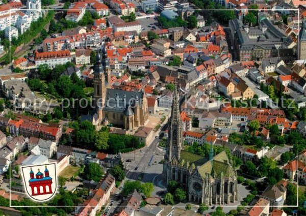 Speyer Rhein Fliegeraufnahme mit Gedächtniskirche un
