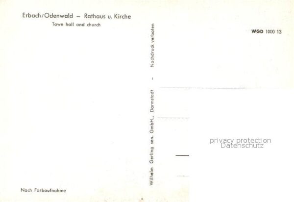 Erbach Odenwald Rathaus und Kirche – Bild 2