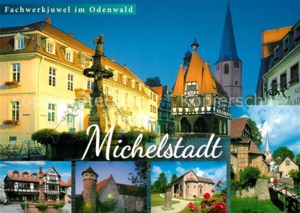 Michelstadt Fachwerkbauten Kirche Marktbrunnen Schl