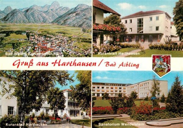 Harthausen Bad Aibling Fliegeraufnahme Kuranstalt Sanatorium W