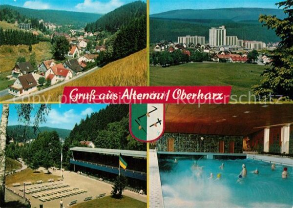 Altenau Harz Panorama Hochhäuser Park Hallenbad