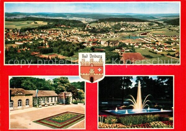 Bad Driburg Panorama Kuranlagen Fontäne