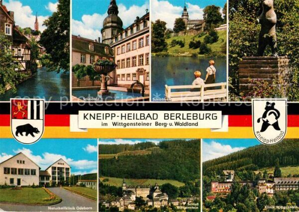 Bad Berleburg Schlosshof Schlossteich Naturheilklinik