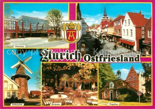 Aurich Ostfriesland Kreishaus Stiftsmühle Dorfplatz Pingelh