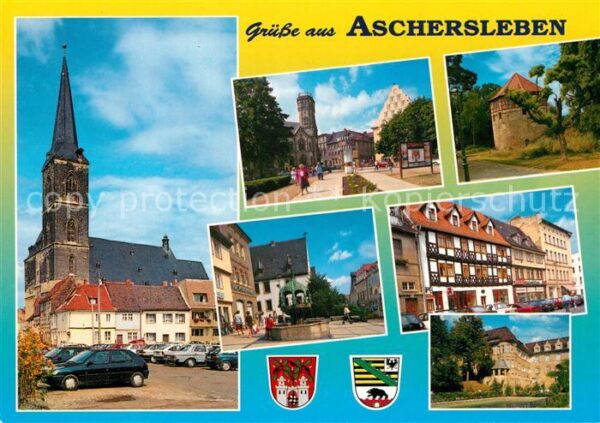 Aschersleben Kirche Park Turm Brunnen Schloss