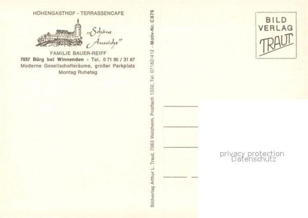 Buerg Winnenden Höhengasthof Terrassencafe – Bild 2