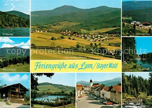 Lam Oberpfalz Kl Arbersee Panorama mit Arber Arbeiter
