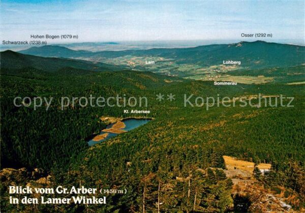 Lam Oberpfalz Blick vom Grossen Arber mit Kl Arbersee