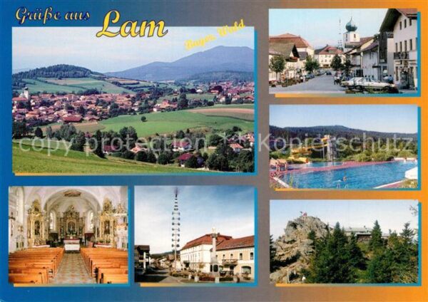 Lam Oberpfalz Panorama Hauptstrasse Schwimmbad Kirche