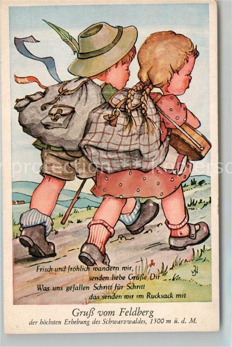 Feldberg Schwarzwald Wandernde Kinder Illustration
