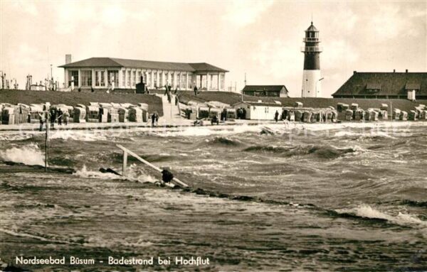 Buesum Nordseebad Strand Leuchtturm