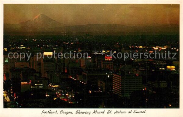 Portland Oregon Mount St. Helens Sunset