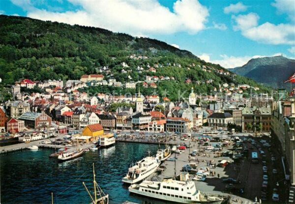 Bergen Norwegen Vägen Strandkaien