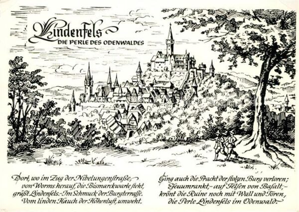 Lindenfels Odenwald Nach einem zeitgenössischen Stich von M