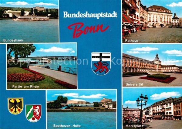 Bonn Rhein Marktplatz Rathaus Beethoven Halle