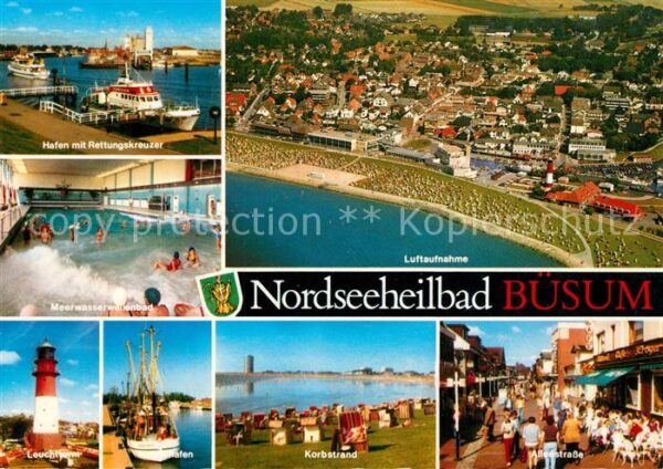 Buesum Nordseebad Fliegeraufnahme Hafen Leuchtturm