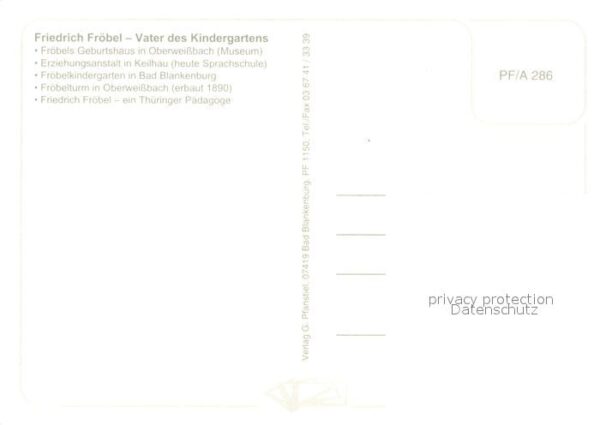 Oberweissbach Friedrich Fröbel Geburtshaus Erziehungs – Bild 2