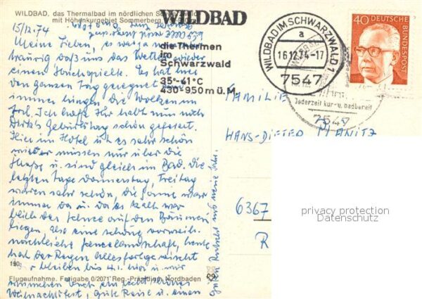 Wildbad Schwarzwald Fliegeraufnahme Sommerberg – Bild 2