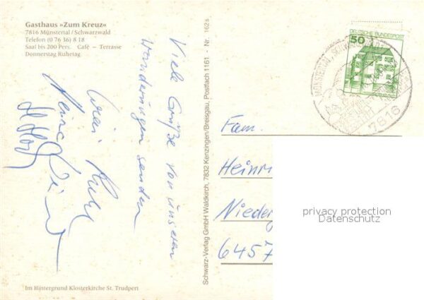 Muenstertal Schwarzwald Gasthaus Zum Kreuz – Bild 2