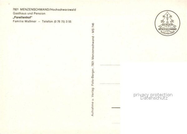 Menzenschwand Gasthaus-Pension Forellenhof – Bild 2
