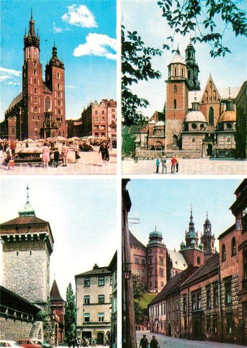 Krakow Krakau Kosciol Mariacki Brama Florianska Kated