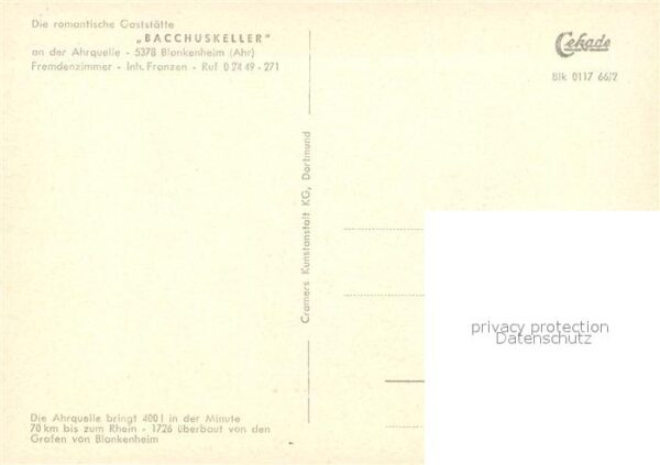 Blankenheim Ahr Gaststätte Bacchuskeller – Bild 2