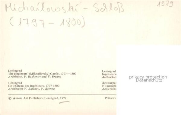 St Petersburg Leningrad Engineers Castle – Bild 2