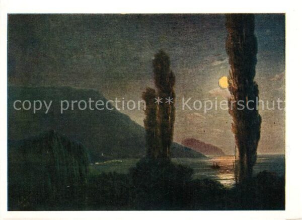 Jalta Yalta Krim Crimea Künstlerkarte I. K. Ajwasowski